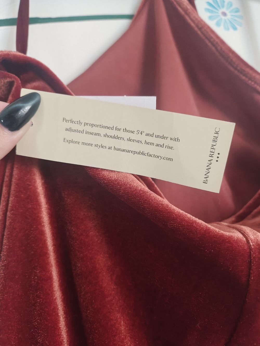Banana Republic Velvet Dress in Rust Orange/Red (XS Petite) - Picture 4 of 5